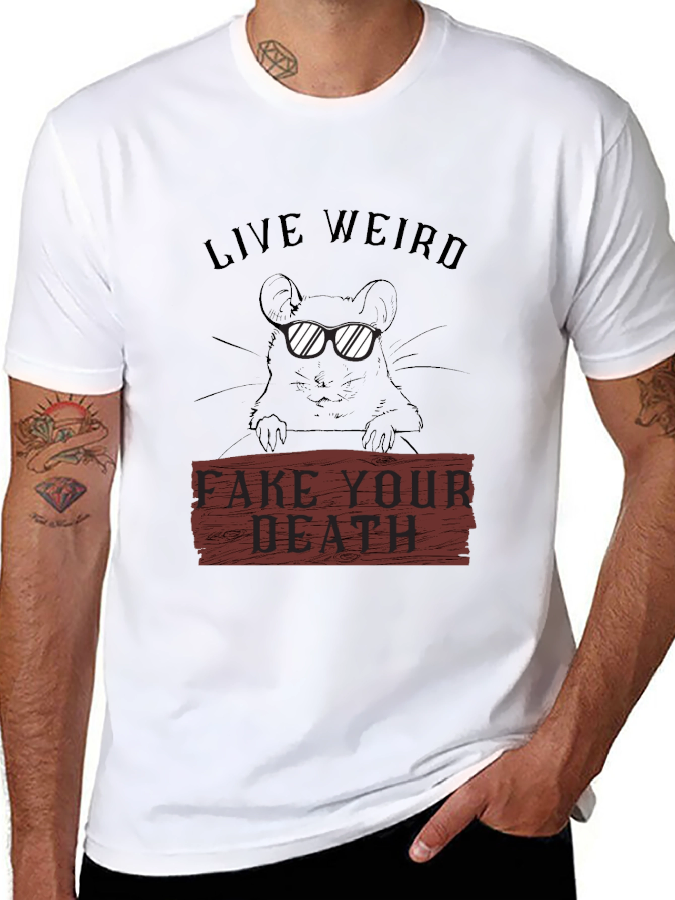 Live Weird Fake Your Death Graphic T-Shirt