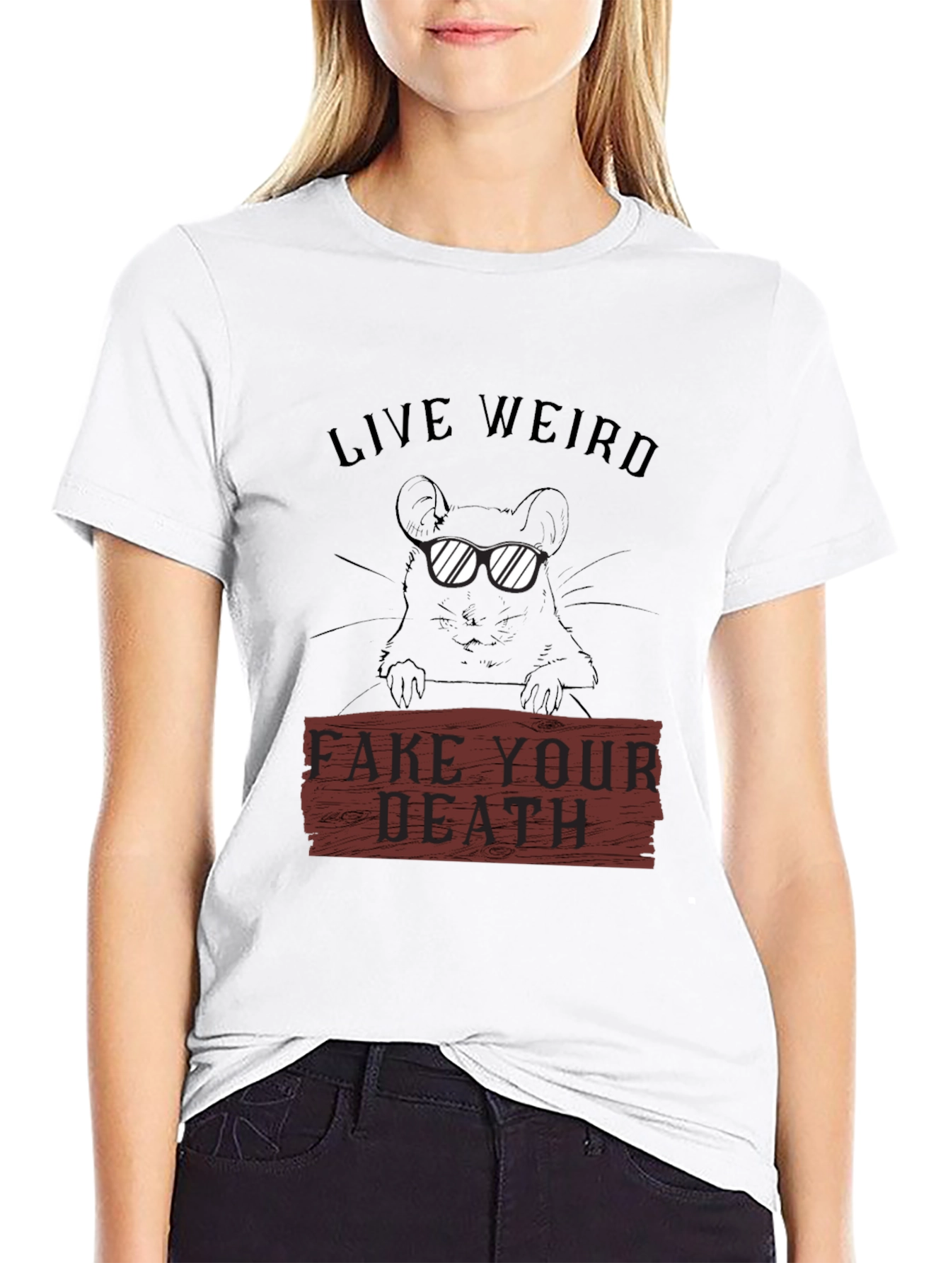 Live Weird Fake Your Death Graphic T-Shirt