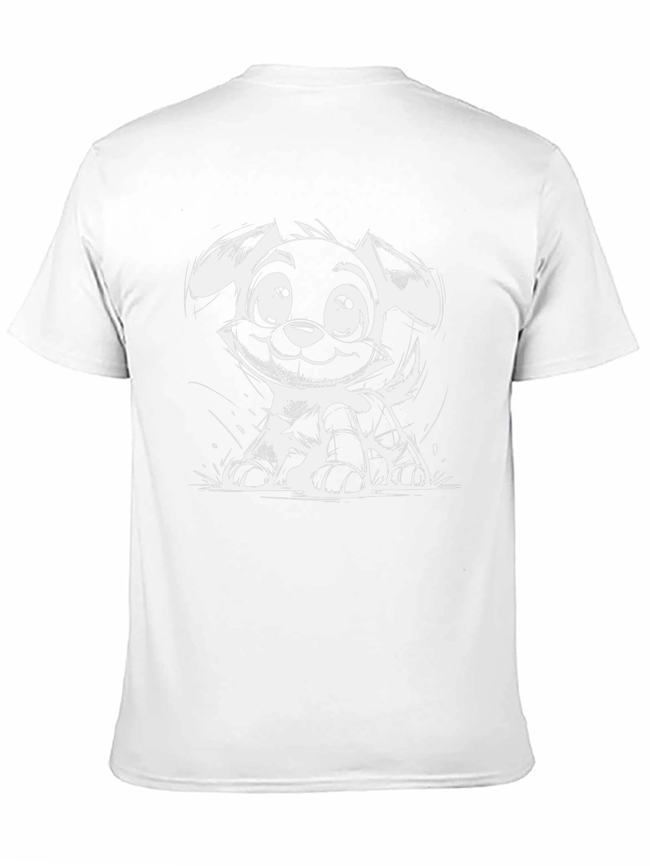 Cartoon Dog Graphic Black T-Shirt