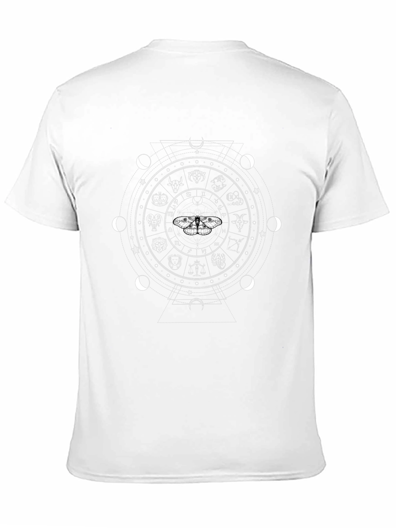 Celestial Zodiac Moth Graphic Tee - Black