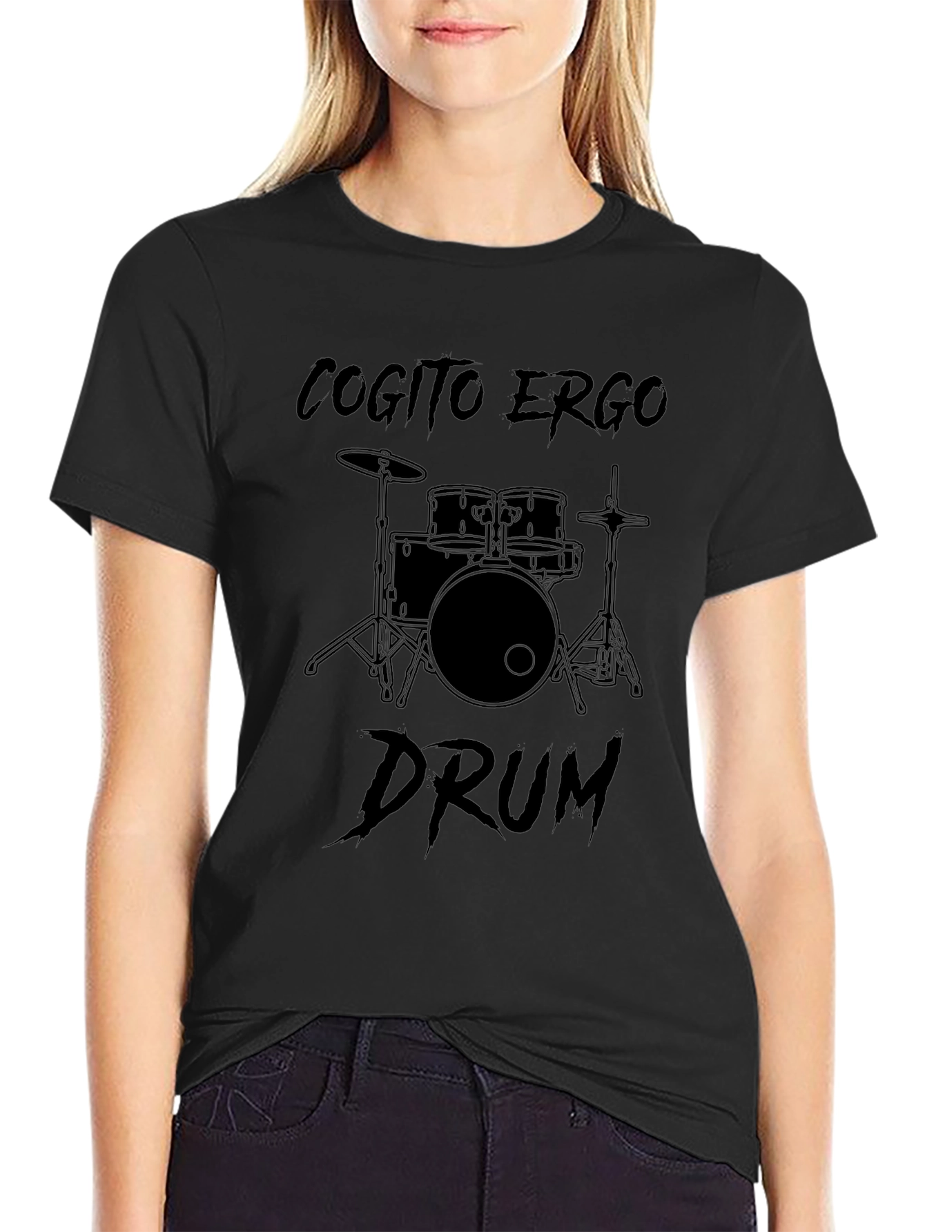 Cogito Ergo Drum Black T-Shirt