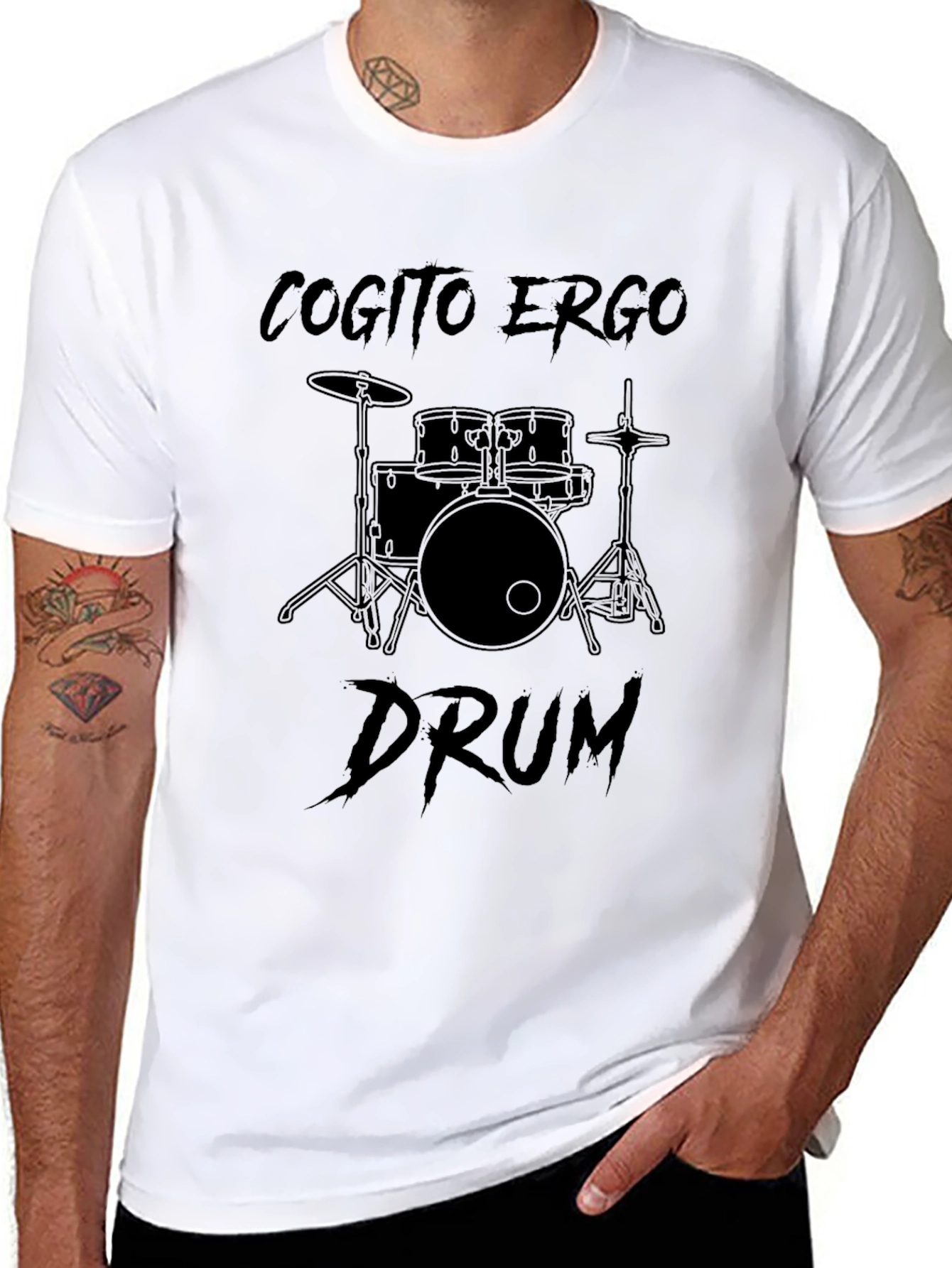 Cogito Ergo Drum Black T-Shirt