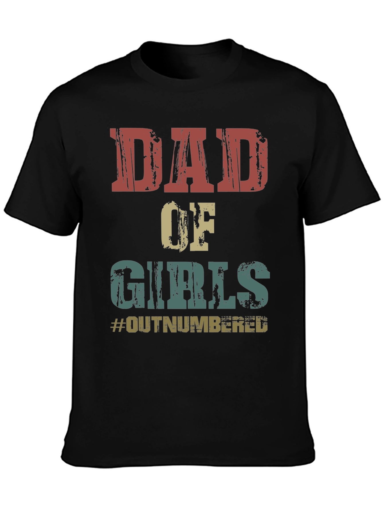Dad of Girls Graphic Tee - #Outnumbered T-Shirt