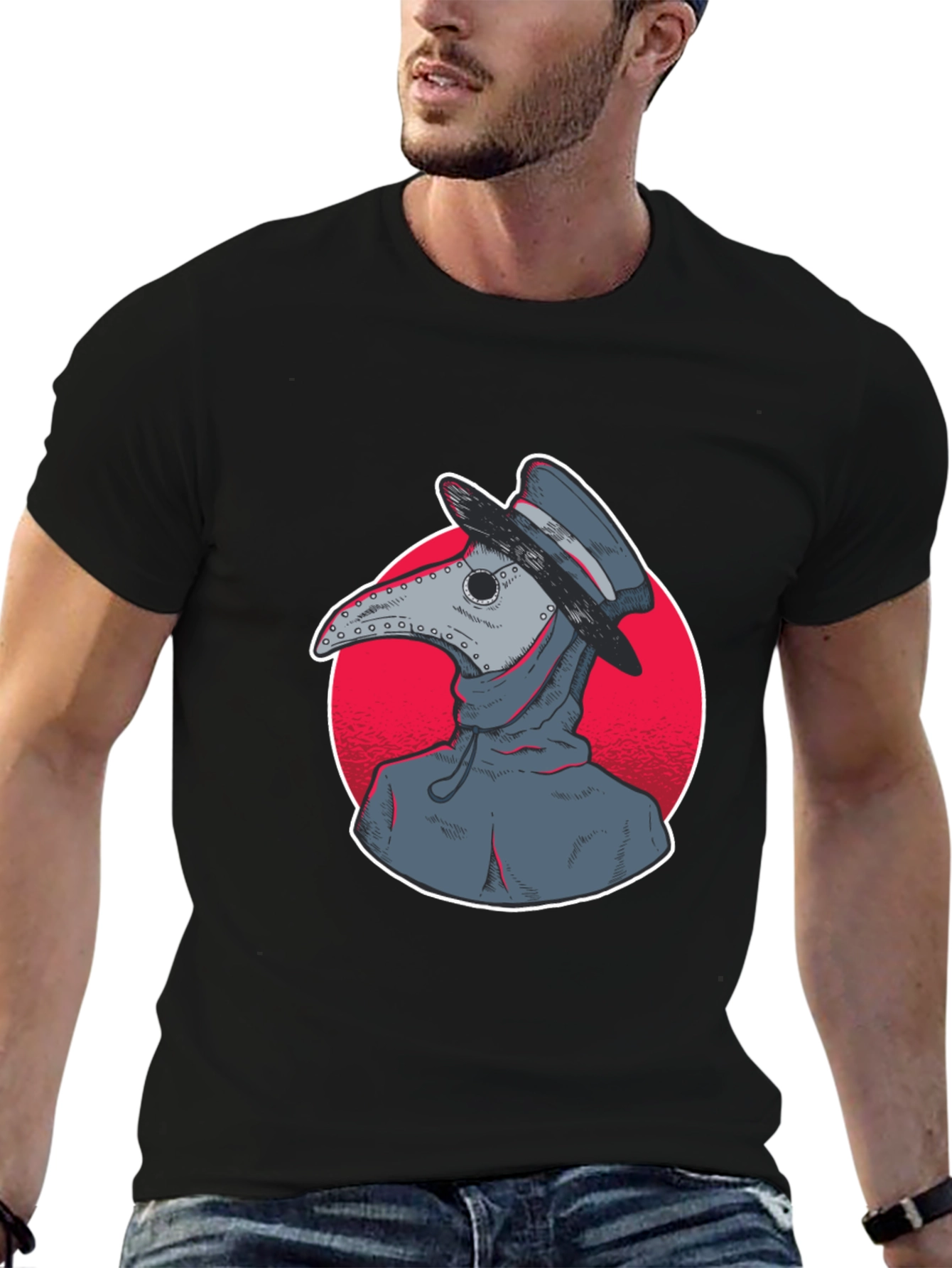 Plague Doctor Graphic Tee - Unique Design