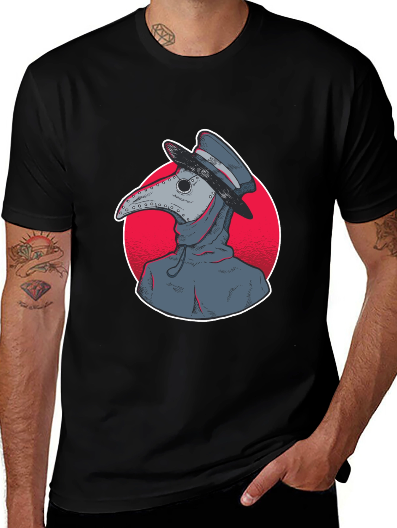 Plague Doctor Graphic Tee - Unique Design