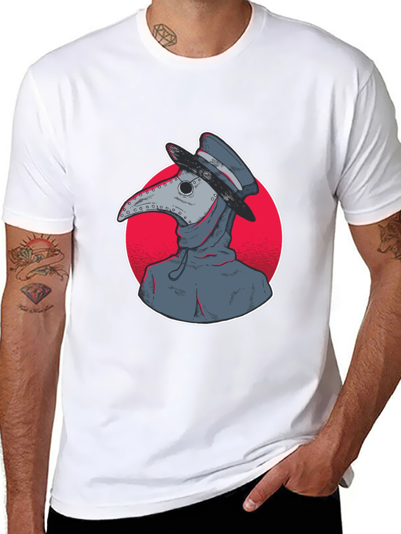 Plague Doctor Graphic Tee - Unique Design
