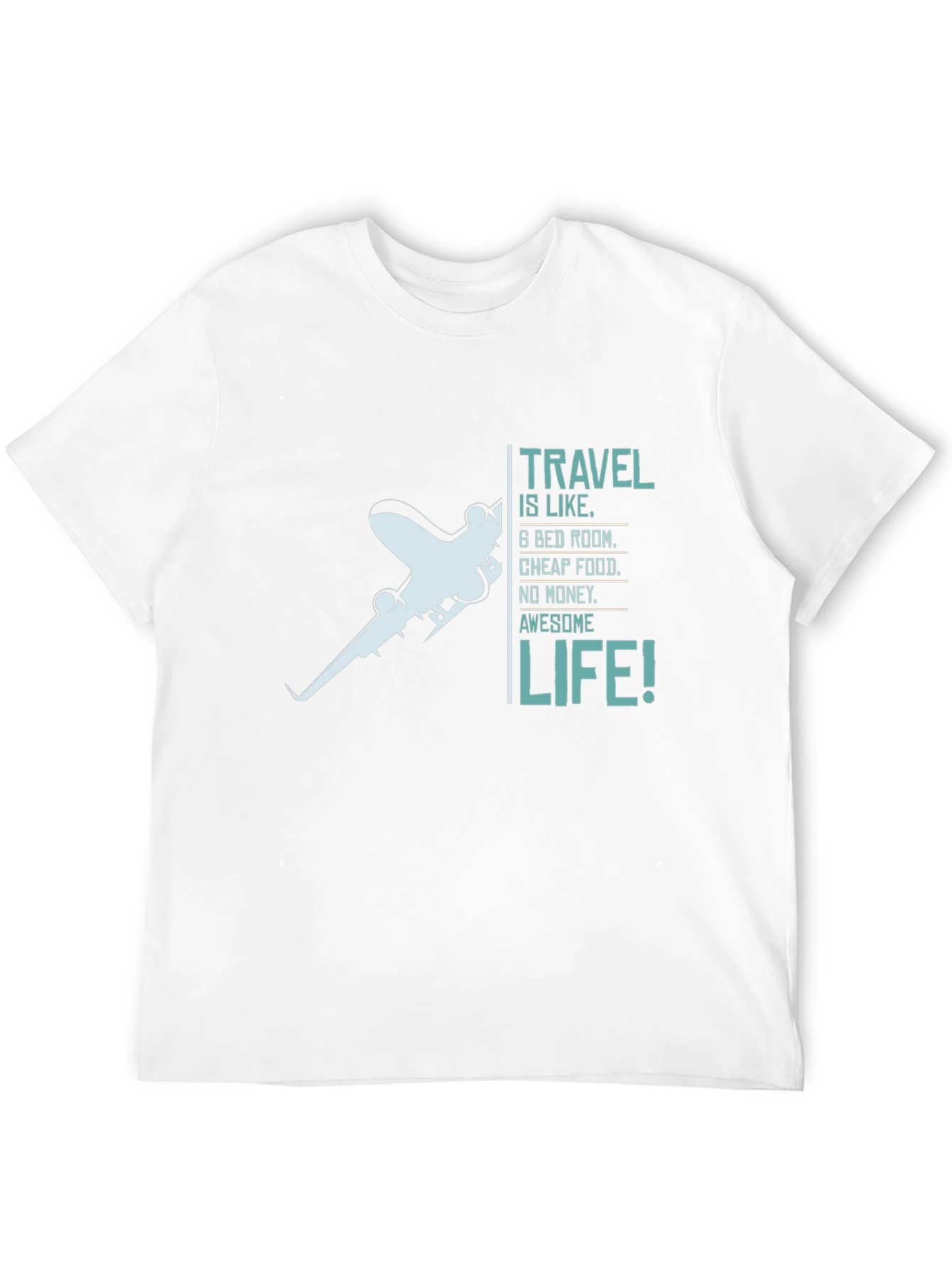 Travel is Life Graphic Tee - Black Crewneck