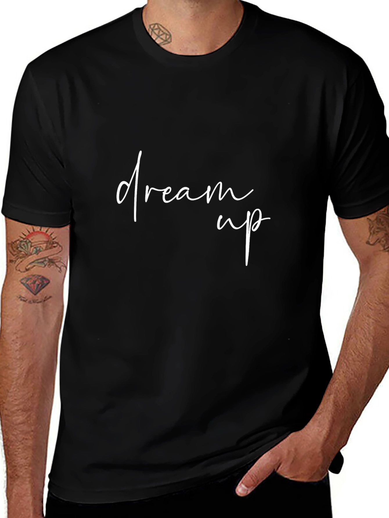 Dream Up Graphic Tee - Black Casual T-Shirt