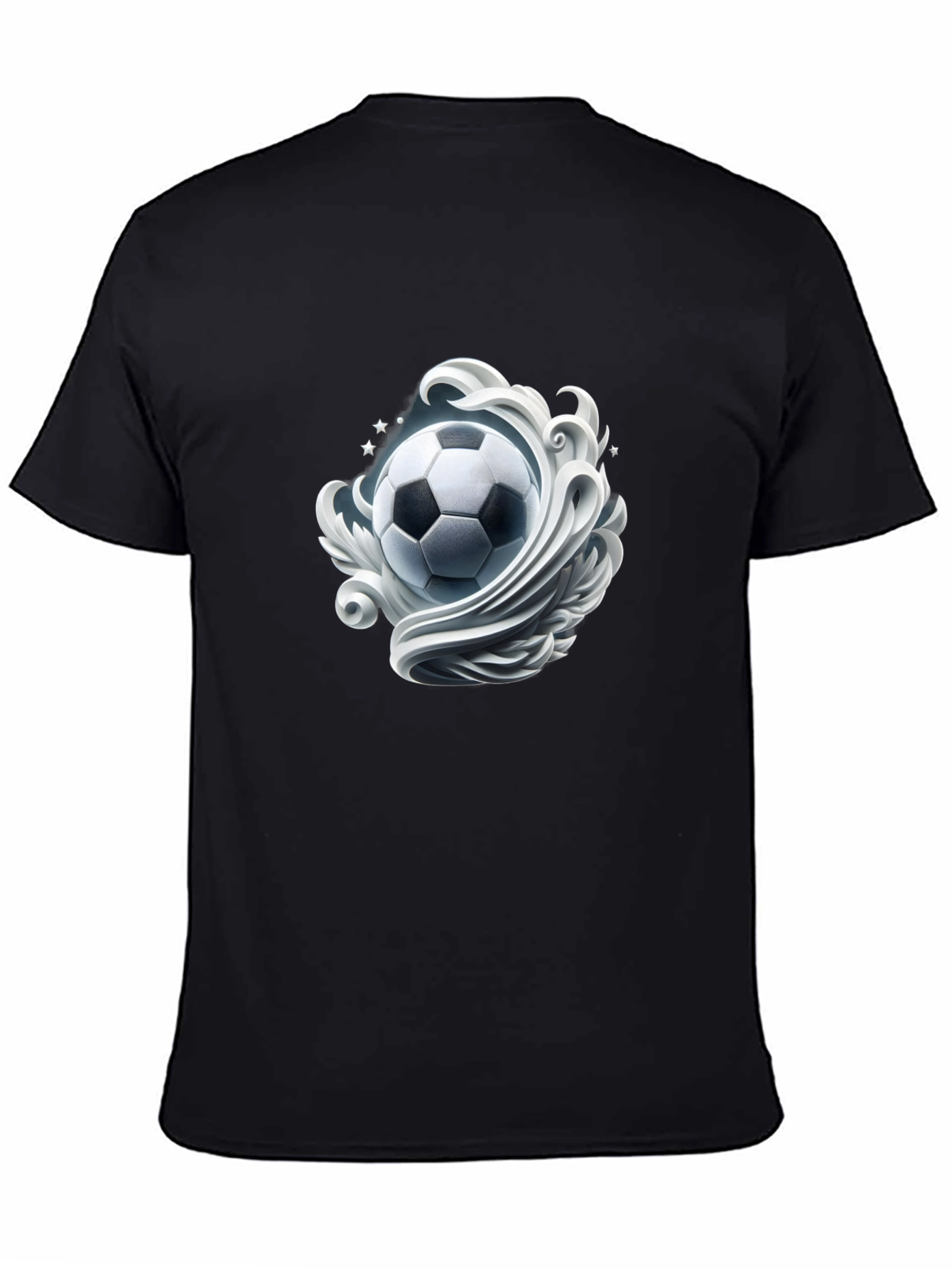 Soccer Swirl Black T-Shirt