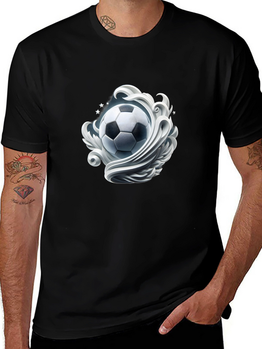 Soccer Swirl Black T-Shirt
