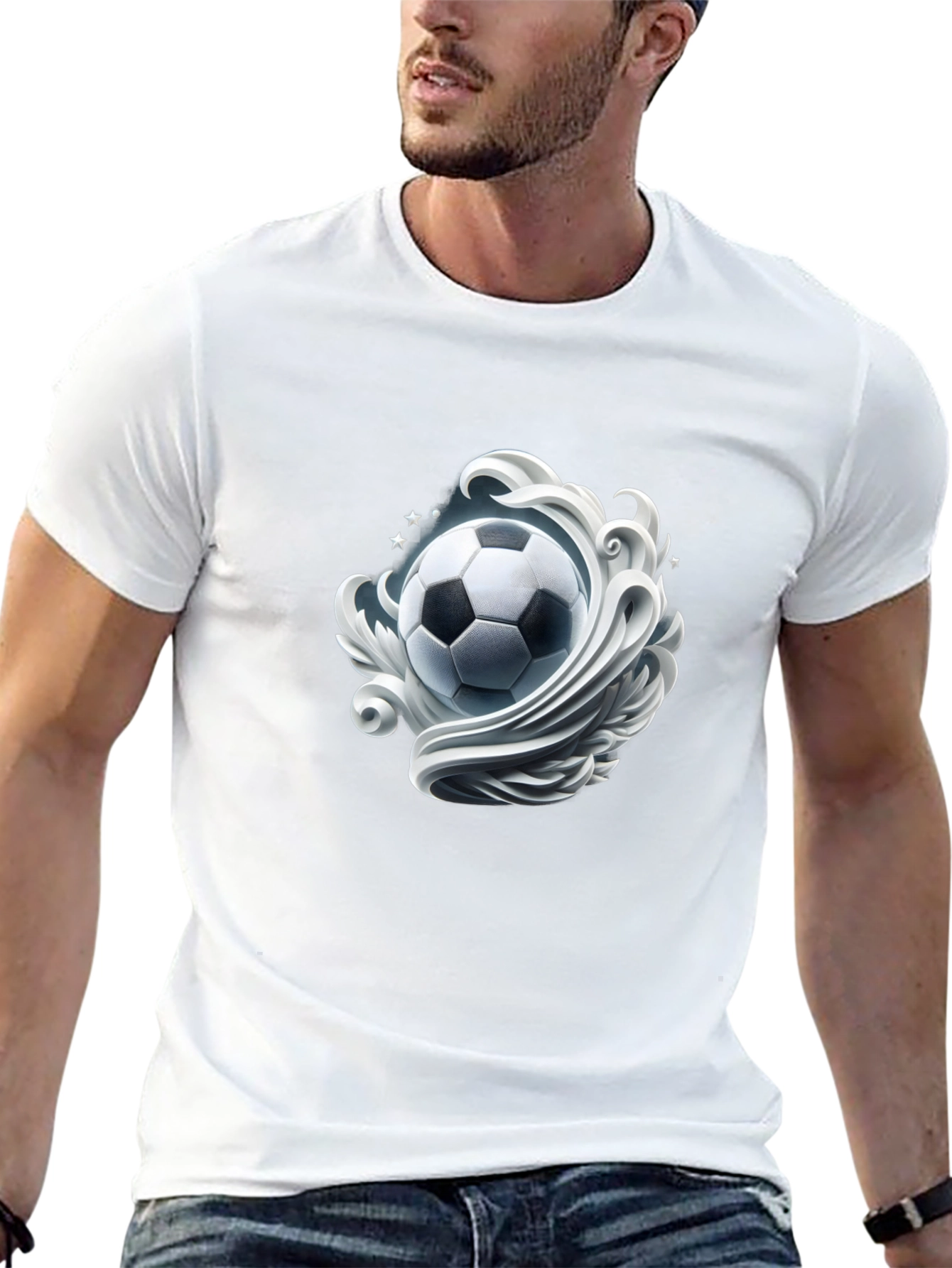 Soccer Swirl Black T-Shirt