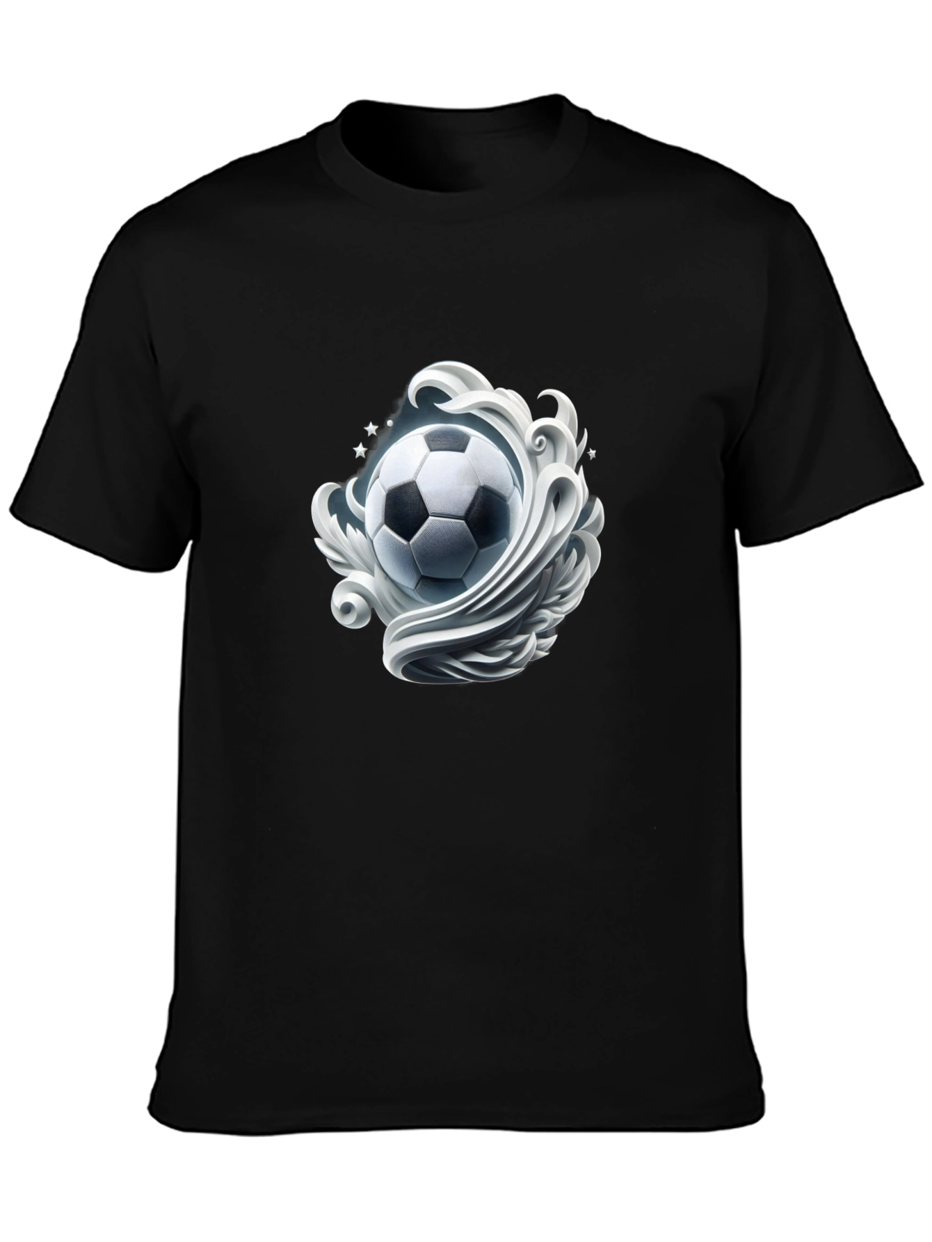 Soccer Swirl Black T-Shirt