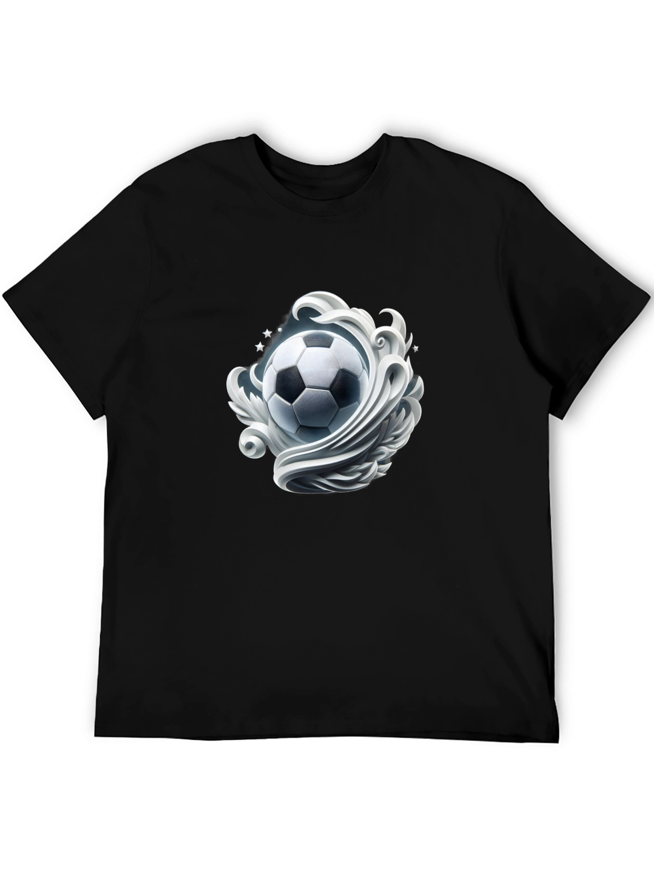 Soccer Swirl Black T-Shirt