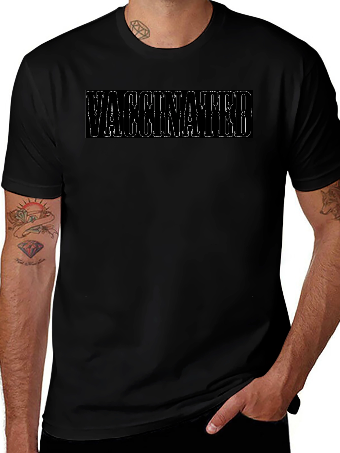 Vaccinated Black Graphic Tee
