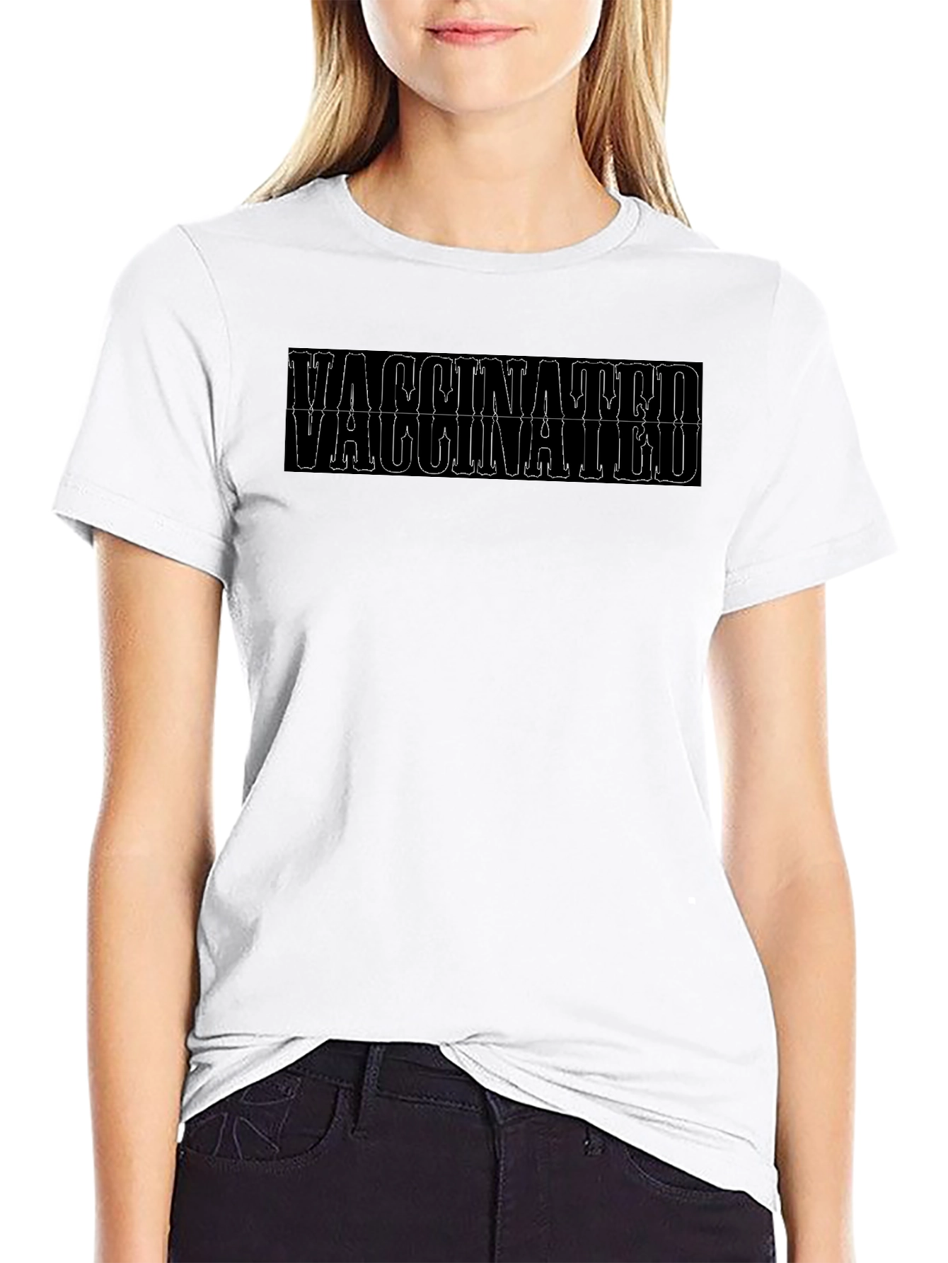 Vaccinated Black Graphic Tee