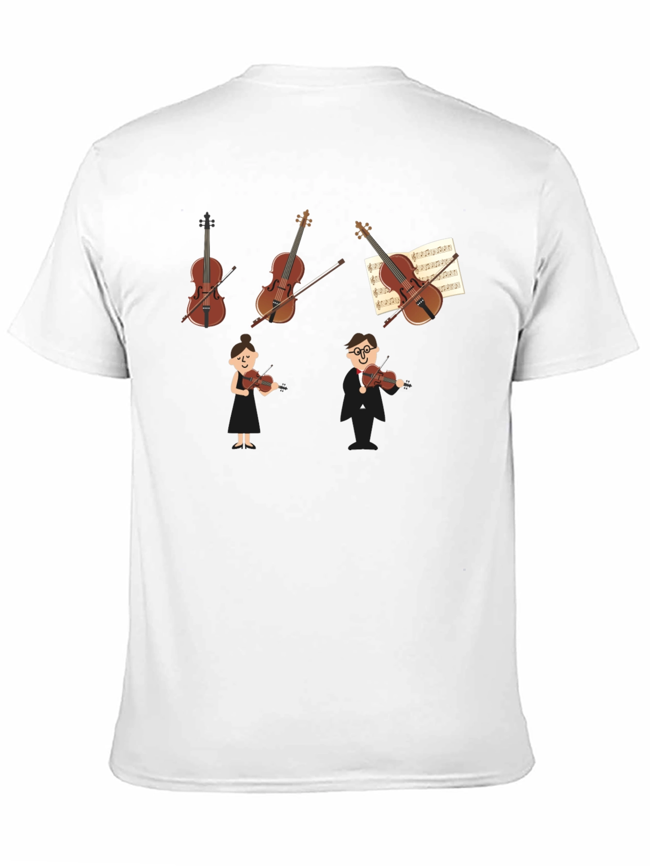Violin Music Lover Graphic Black T-Shirt