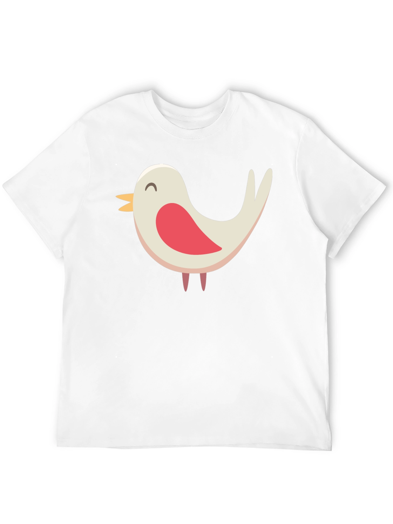 Cute Bird Graphic Tee - Black Cotton Blend Shirt