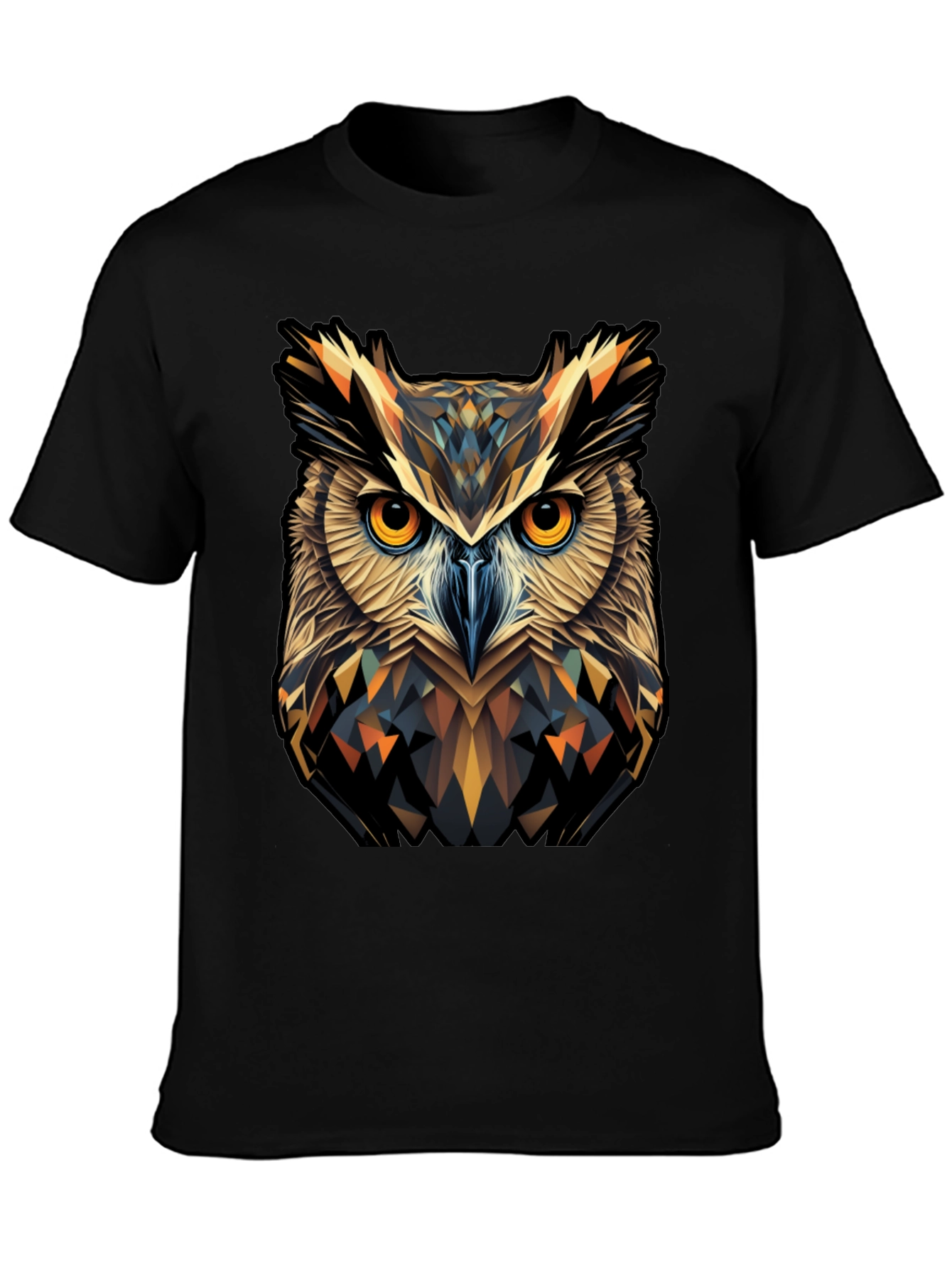 Geometric Owl Graphic Print T-Shirt
