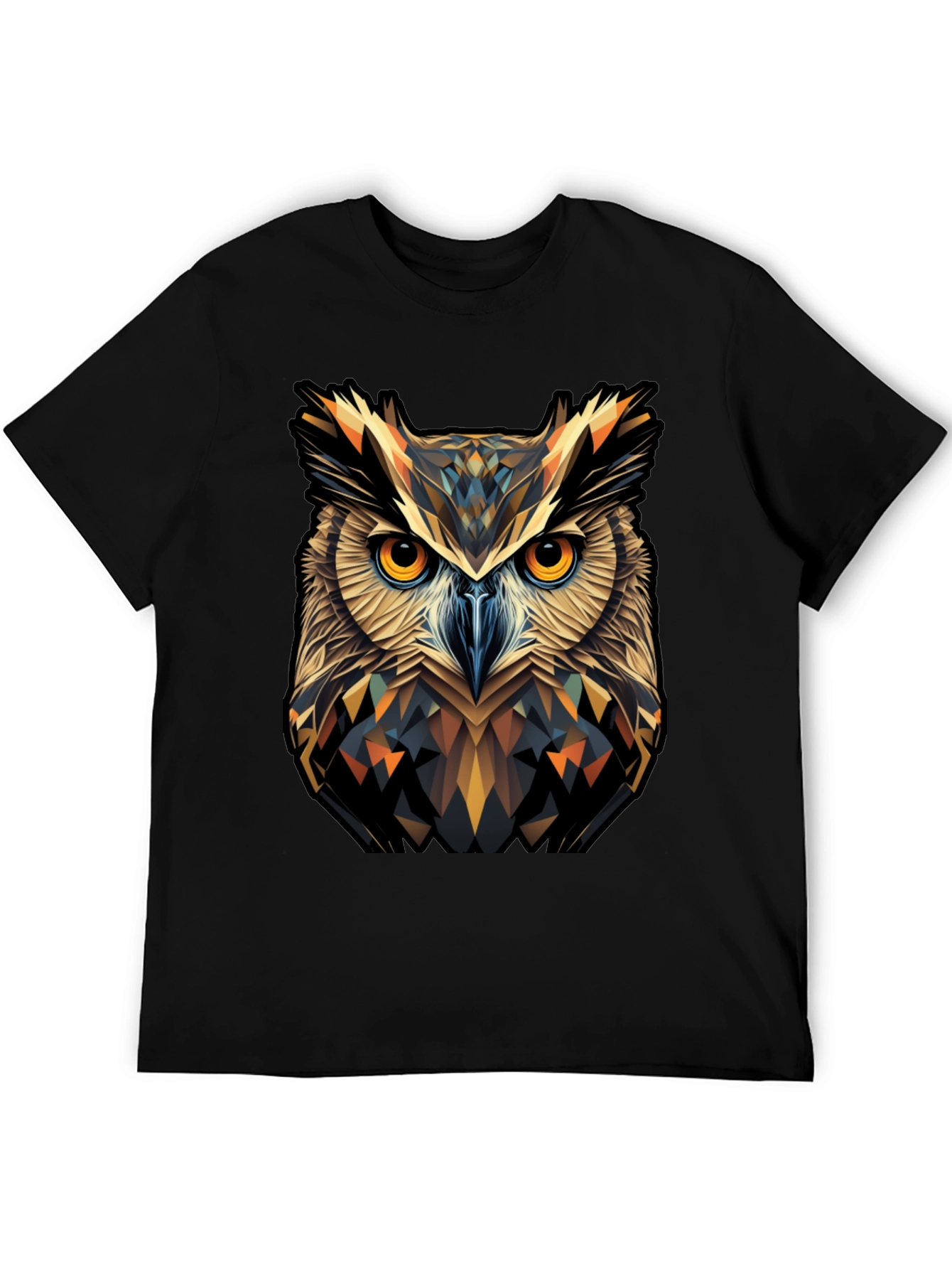 Geometric Owl Graphic Print T-Shirt