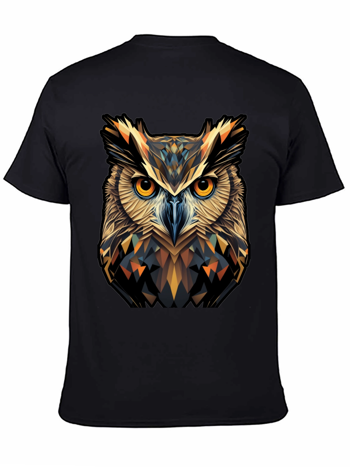 Geometric Owl Graphic Print T-Shirt