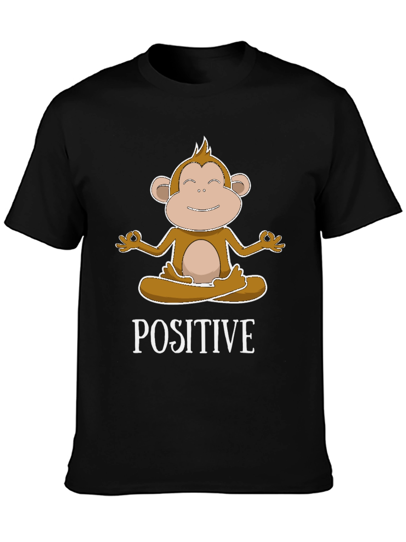 Meditating Monkey Positive Vibes Graphic Tee