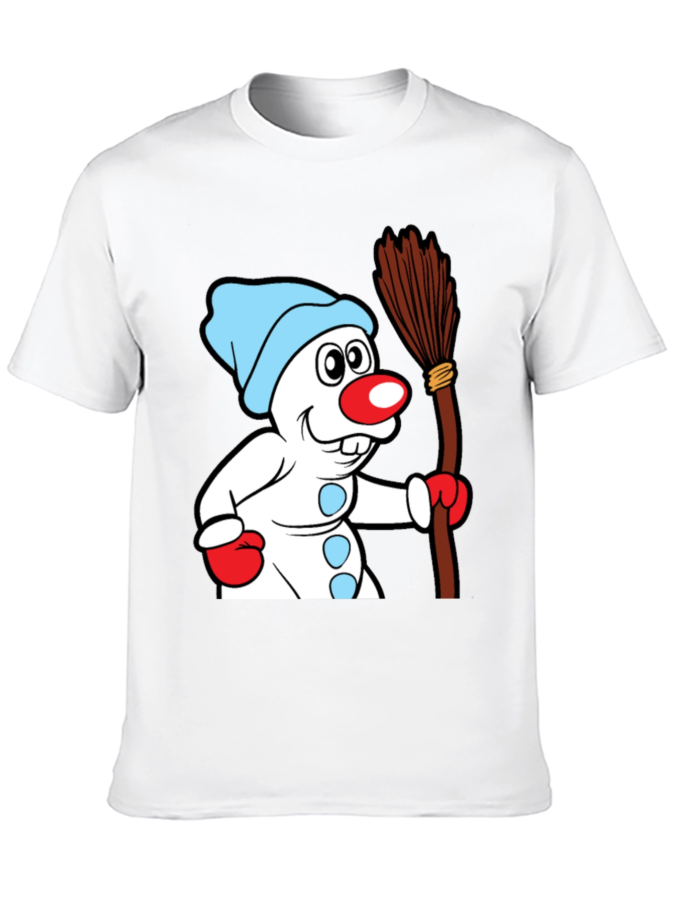 Whimsical Snowman Graphic Tee - Classic Holiday Cheer