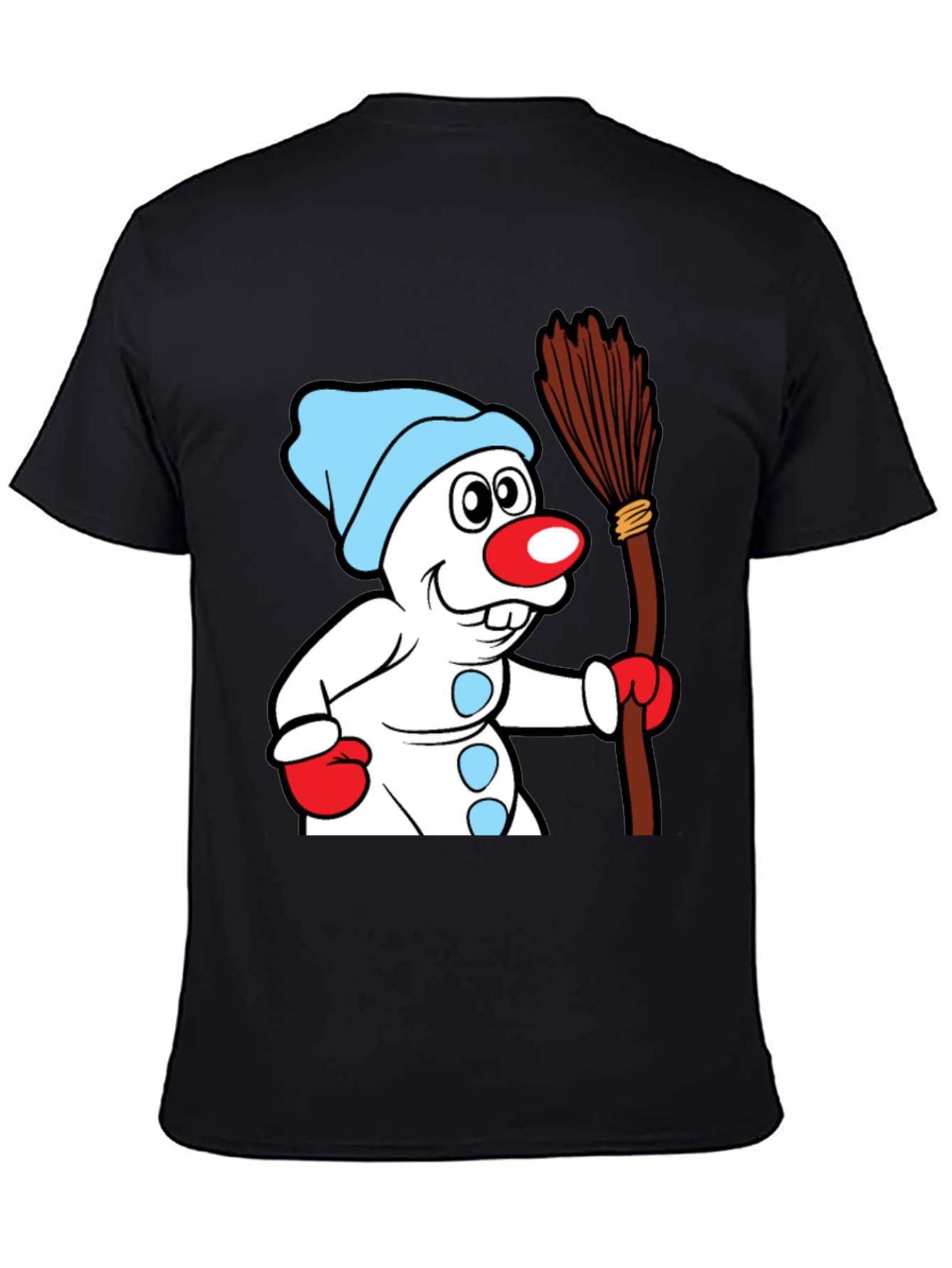 Whimsical Snowman Graphic Tee - Classic Holiday Cheer