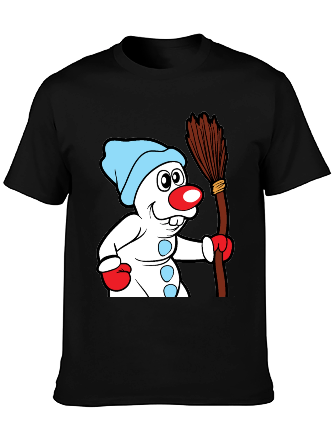 Whimsical Snowman Graphic Tee - Classic Holiday Cheer
