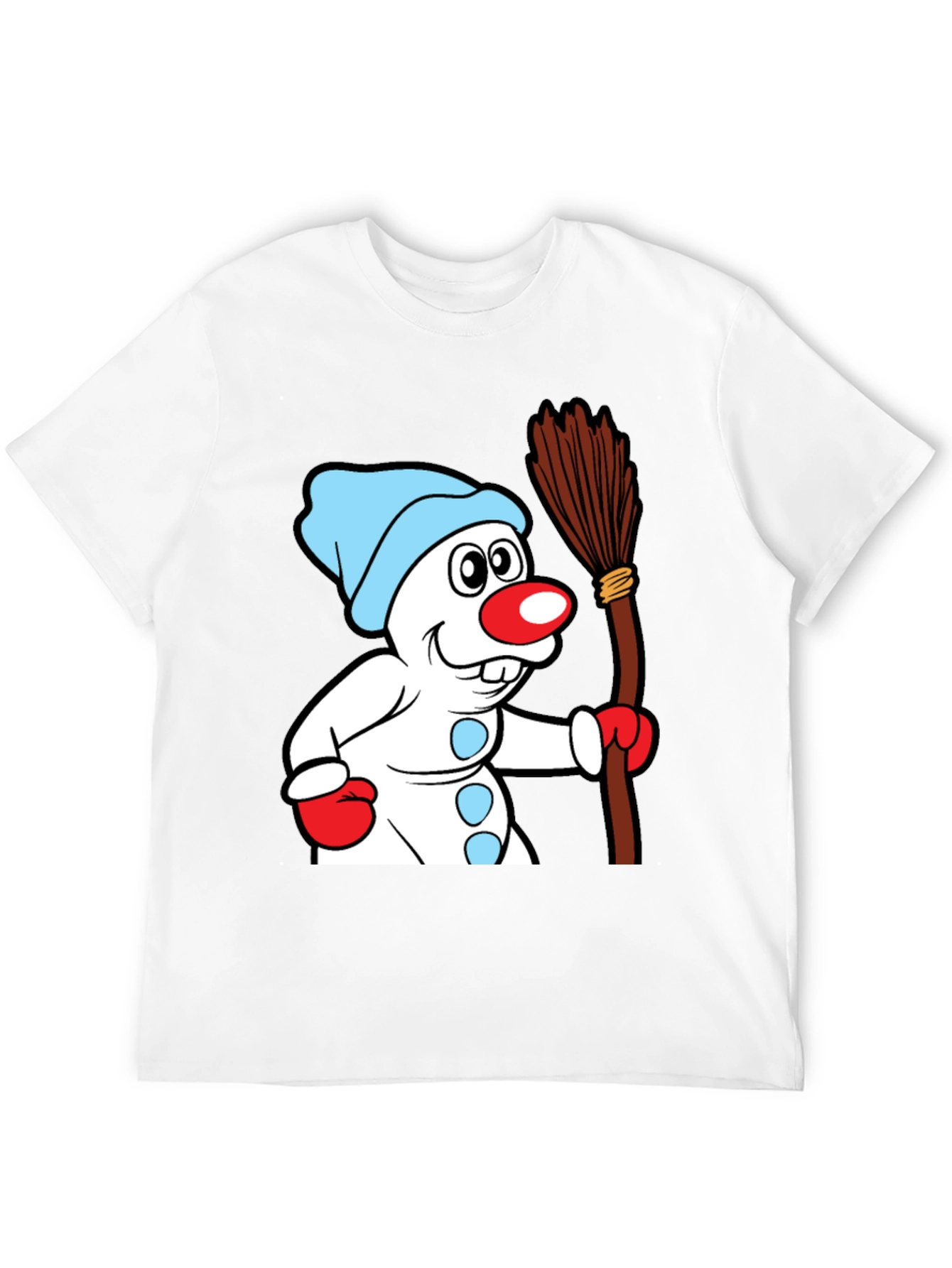 Whimsical Snowman Graphic Tee - Classic Holiday Cheer