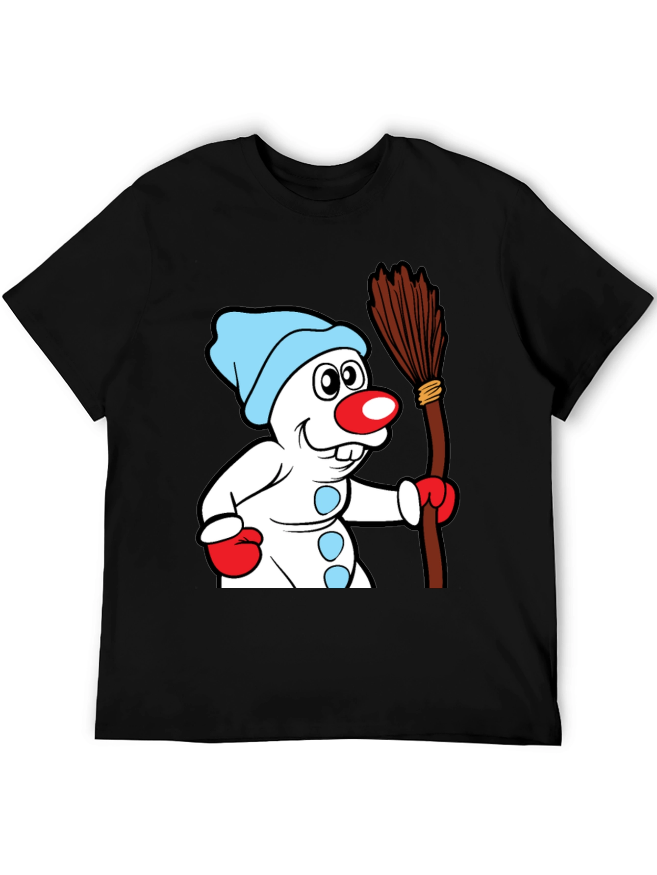 Whimsical Snowman Graphic Tee - Classic Holiday Cheer