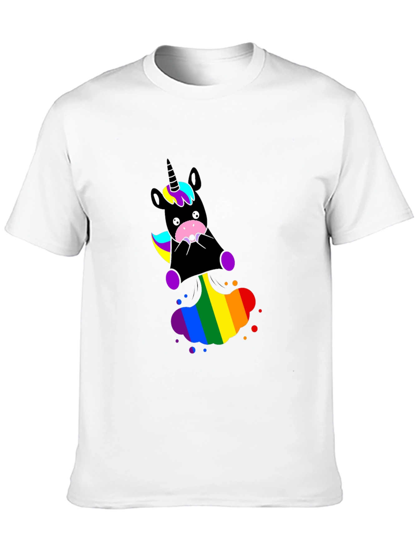 Unicorn Rainbow T-Shirt - Black