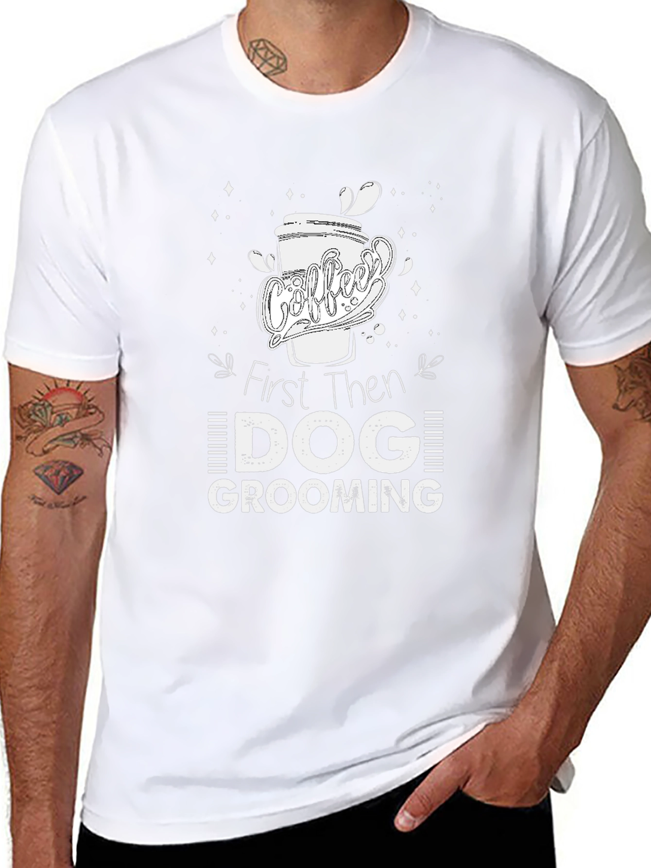 Coffee Then Dog Grooming T-Shirt