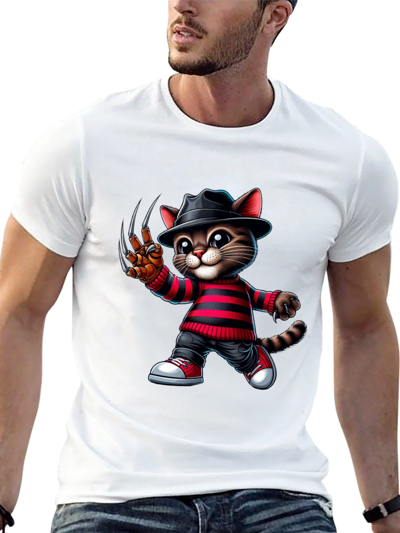 Krueger Cat Graphic T-Shirt