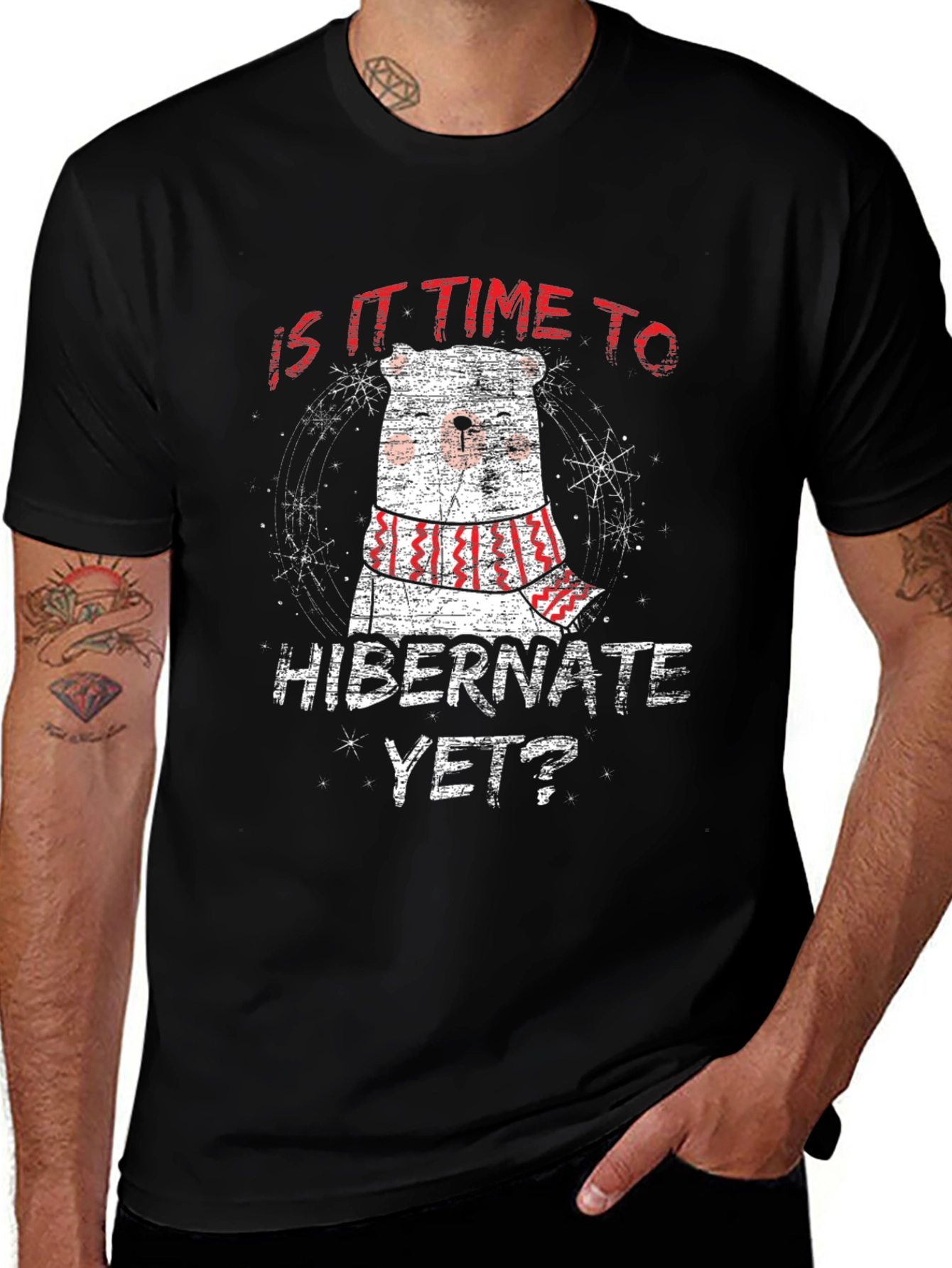 Hibernate Bear Graphic Tee - Winter Comfort