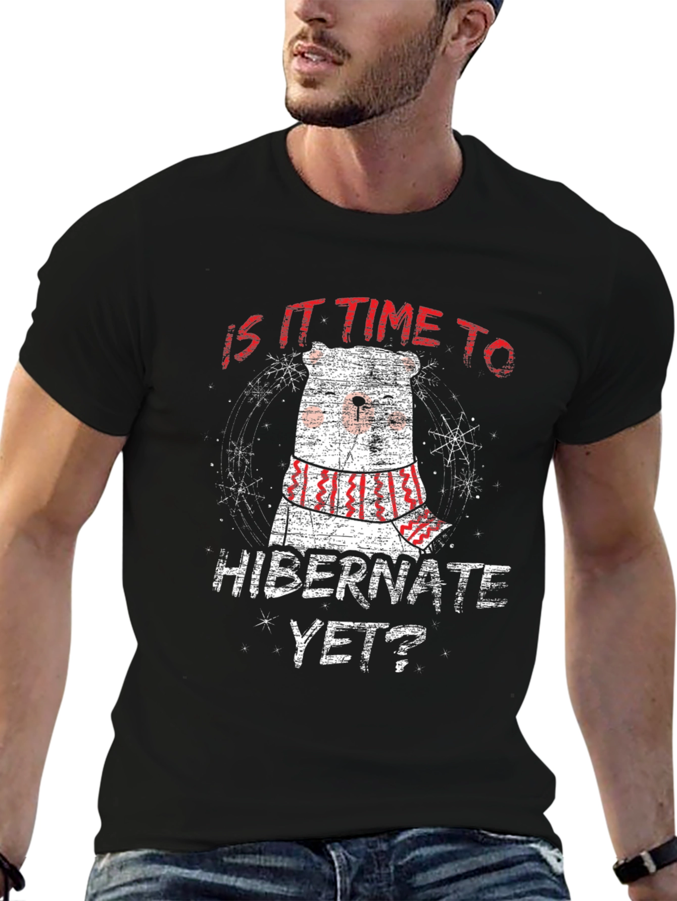 Hibernate Bear Graphic Tee - Winter Comfort