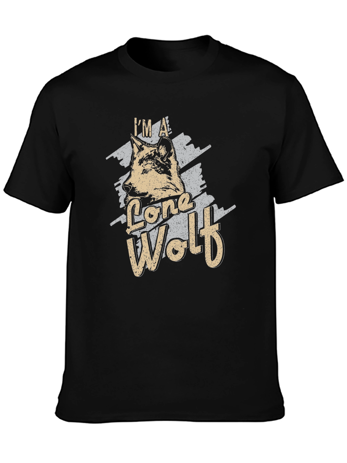 Lone Wolf Graphic Tee - Black Cotton T-Shirt