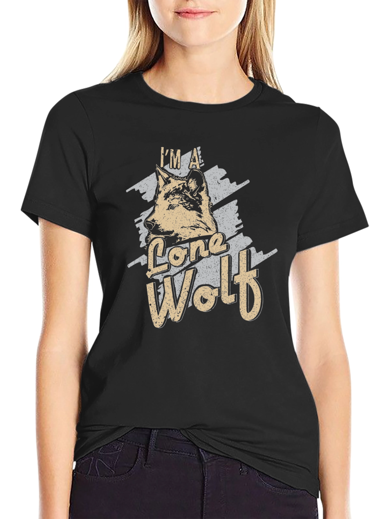 Lone Wolf Graphic Tee - Black Cotton T-Shirt