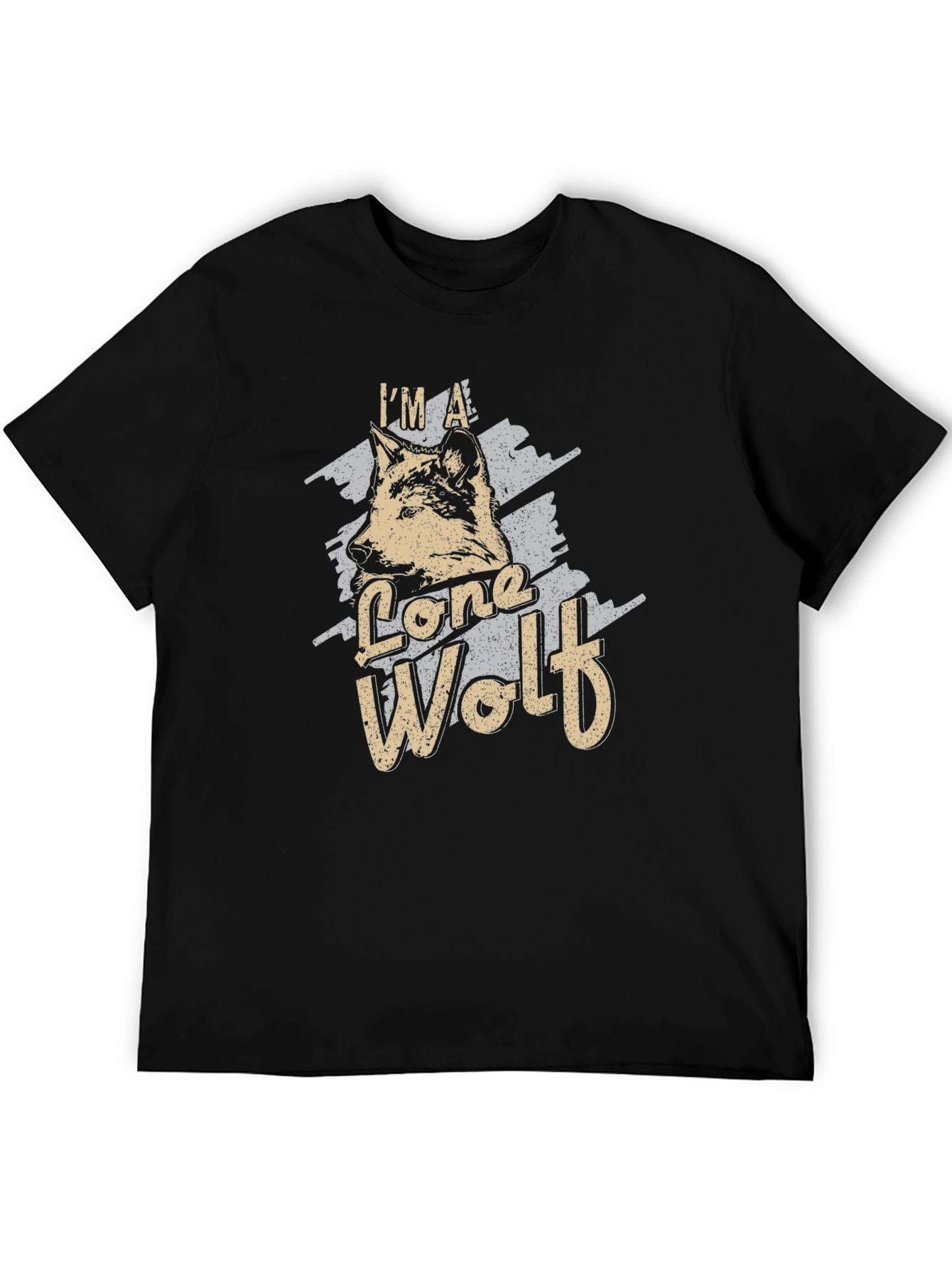 Lone Wolf Graphic Tee - Black Cotton T-Shirt