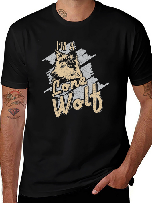 Lone Wolf Graphic Tee - Black Cotton T-Shirt