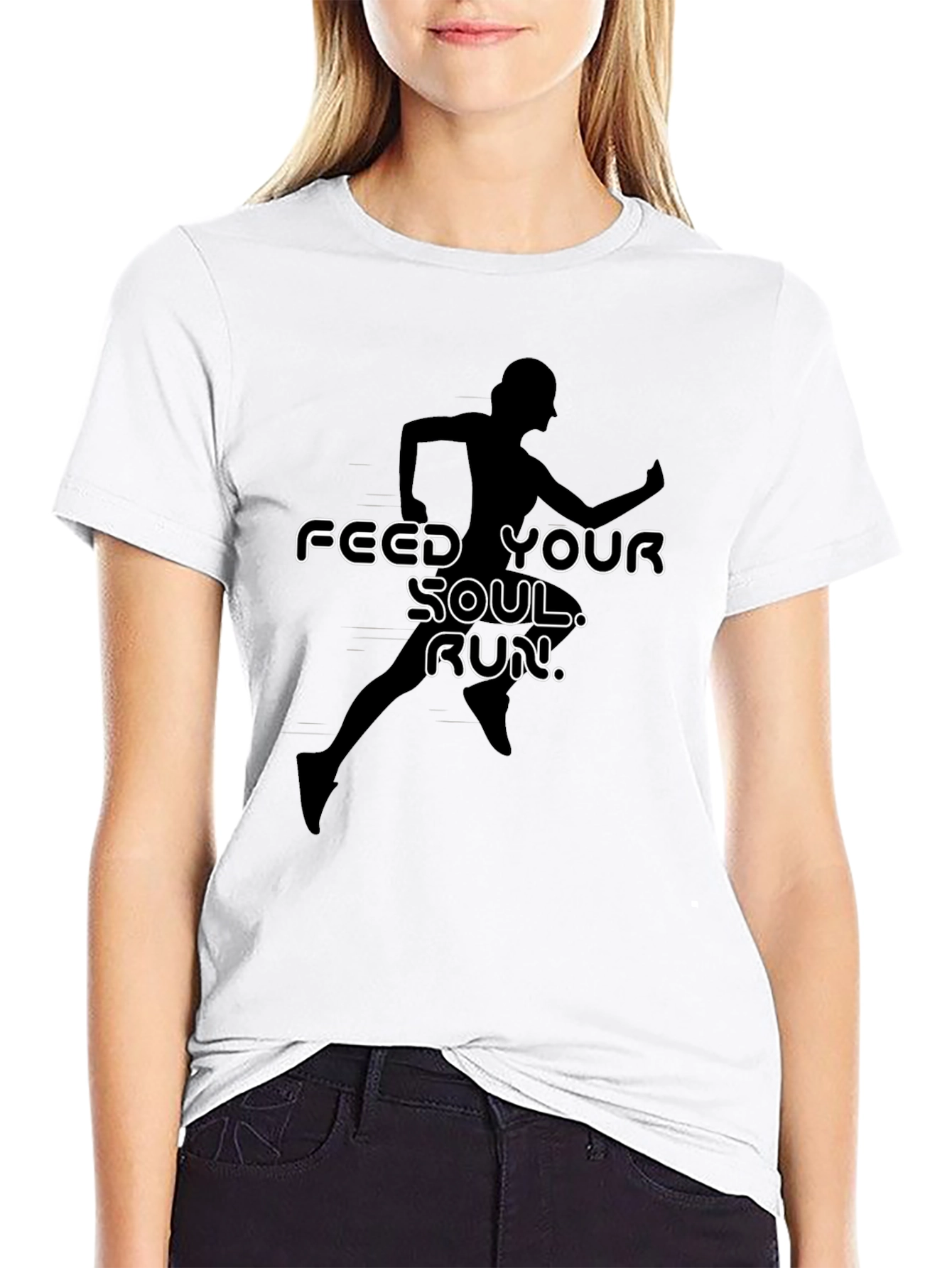 Feed Your Soul Run Graphic T-Shirt - Black