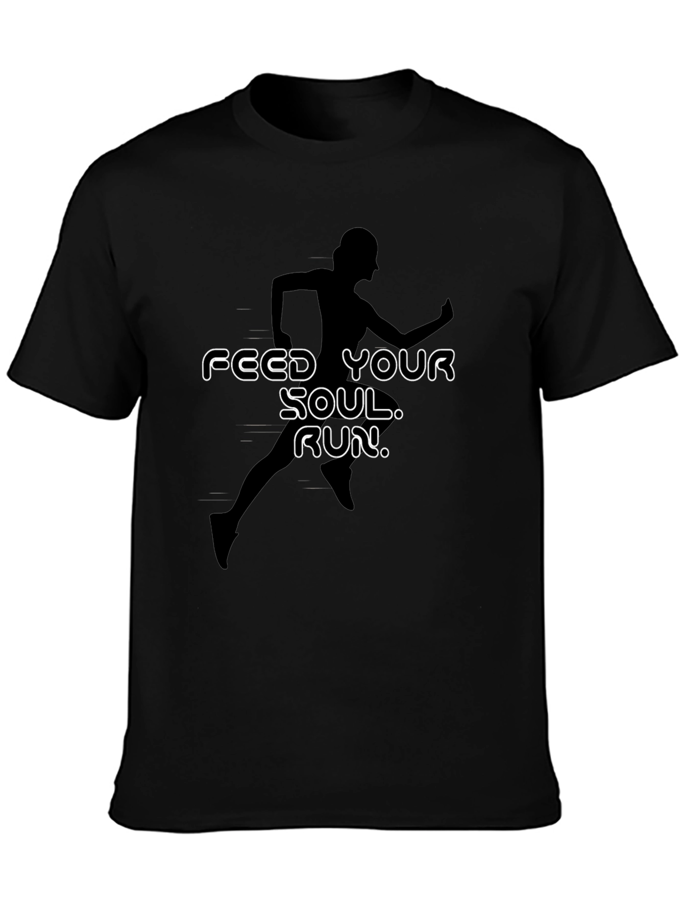 Feed Your Soul Run Graphic T-Shirt - Black