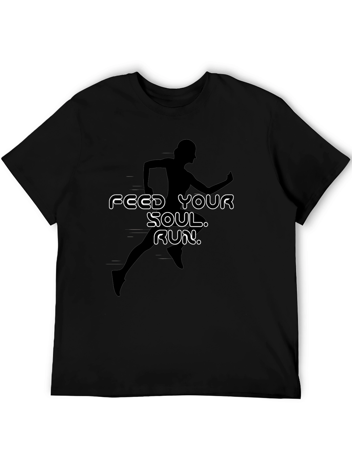 Feed Your Soul Run Graphic T-Shirt - Black
