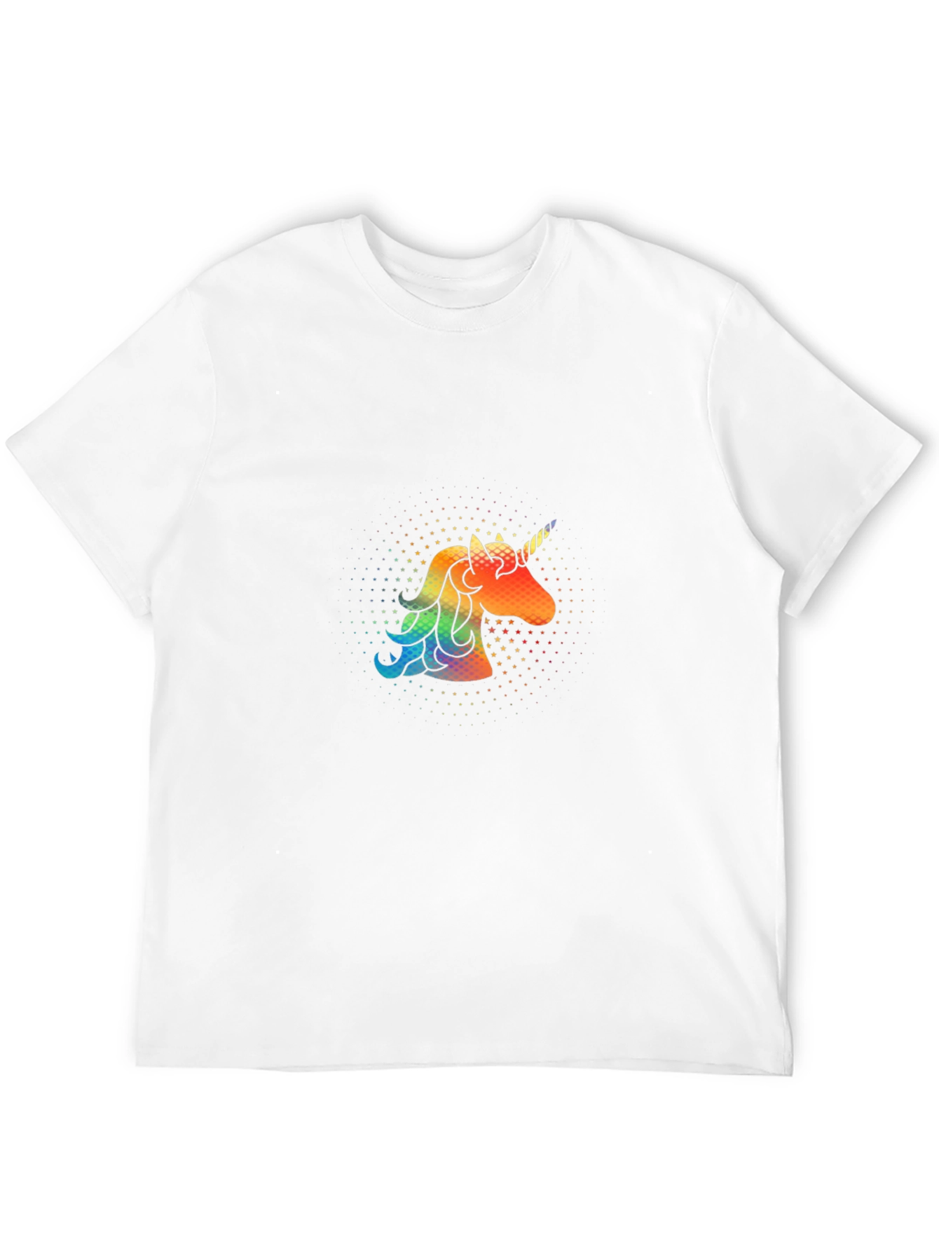Rainbow Unicorn Graphic Print Black T-Shirt