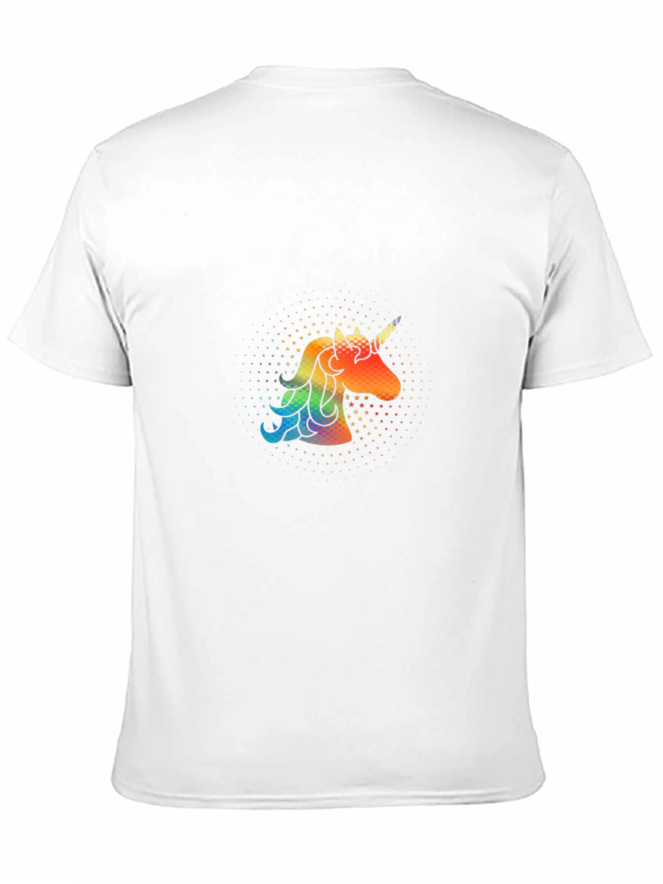 Rainbow Unicorn Graphic Print Black T-Shirt
