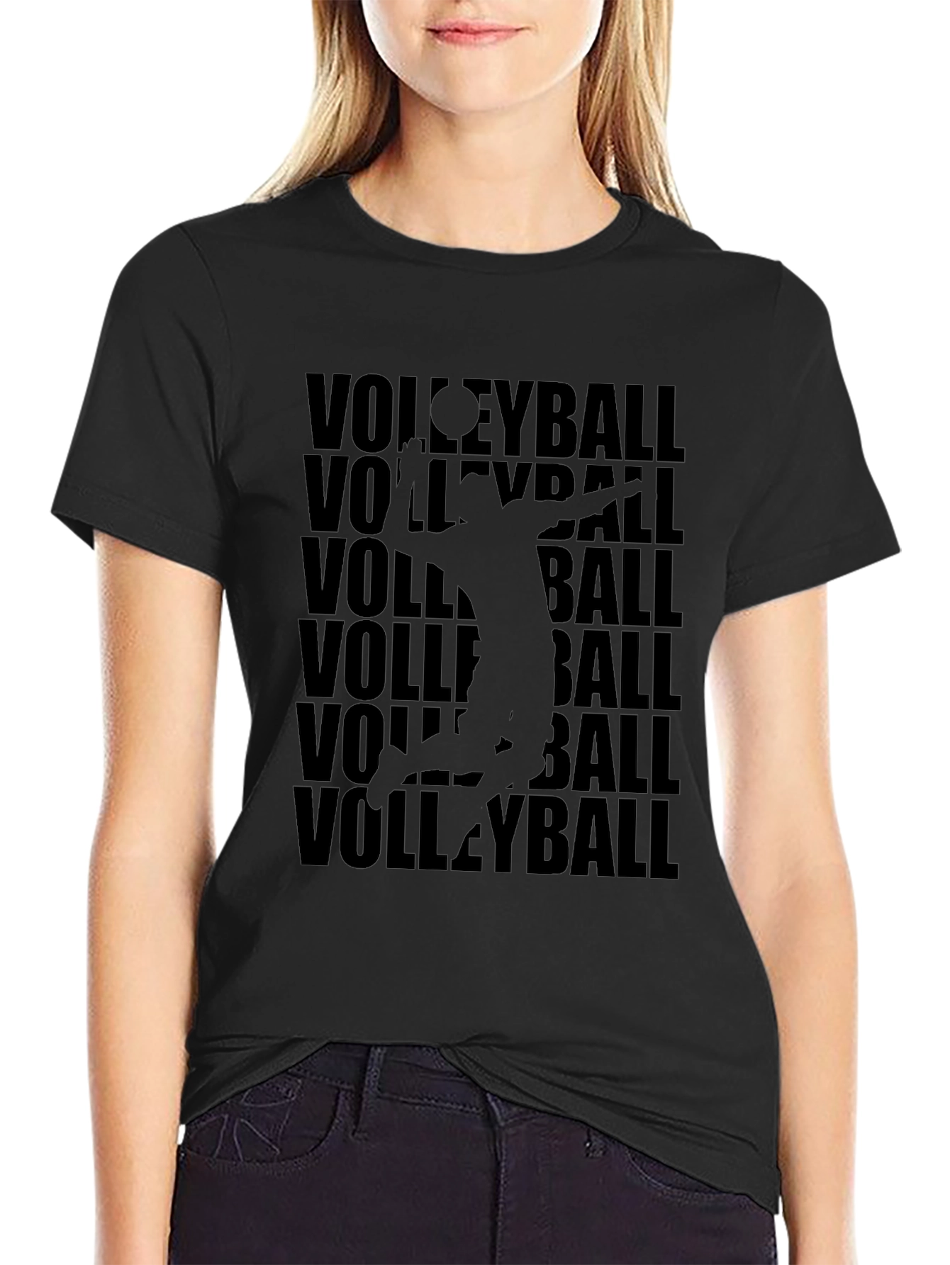 Volleyball T-Shirt - Black - Stylish Design