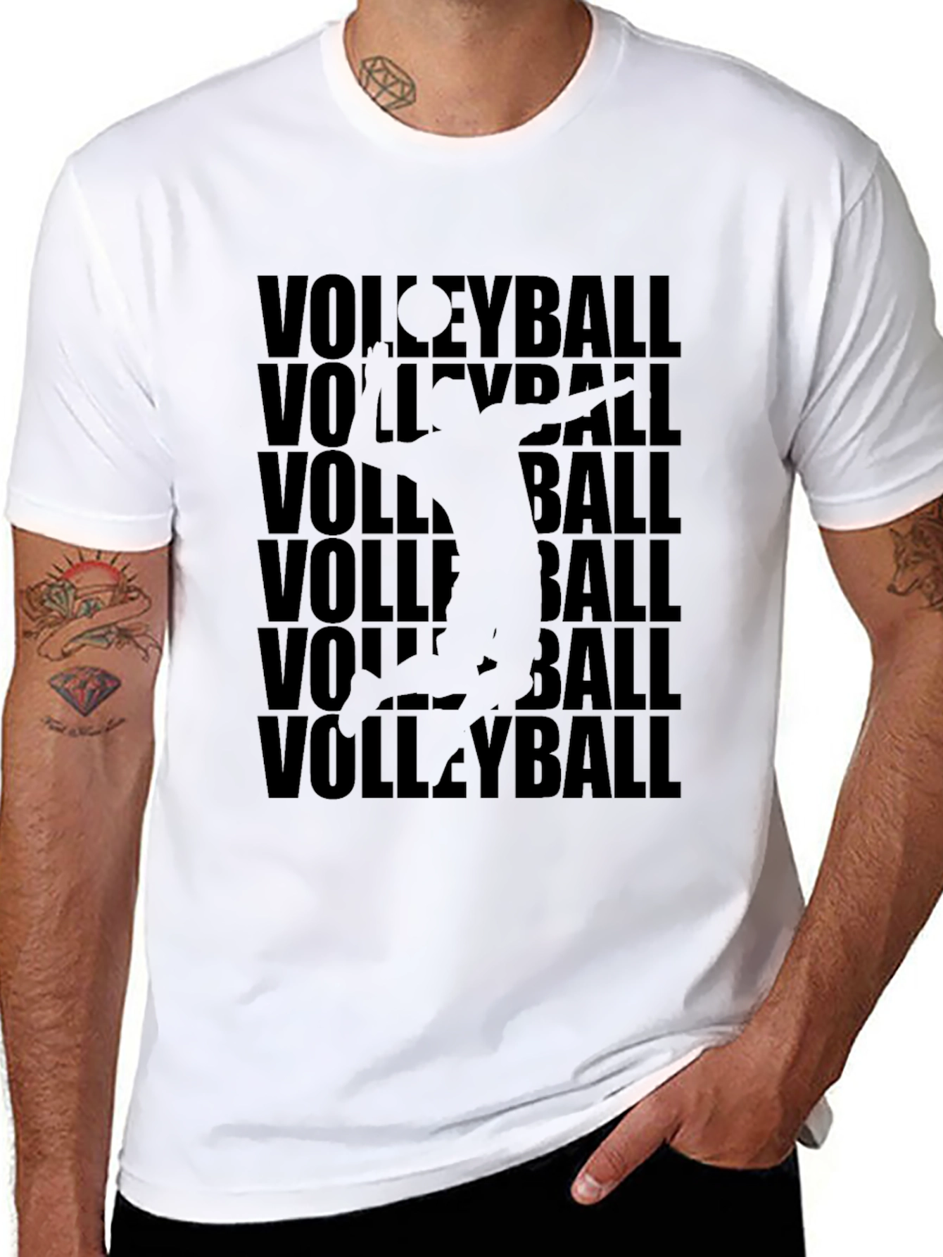 Volleyball T-Shirt - Black - Stylish Design