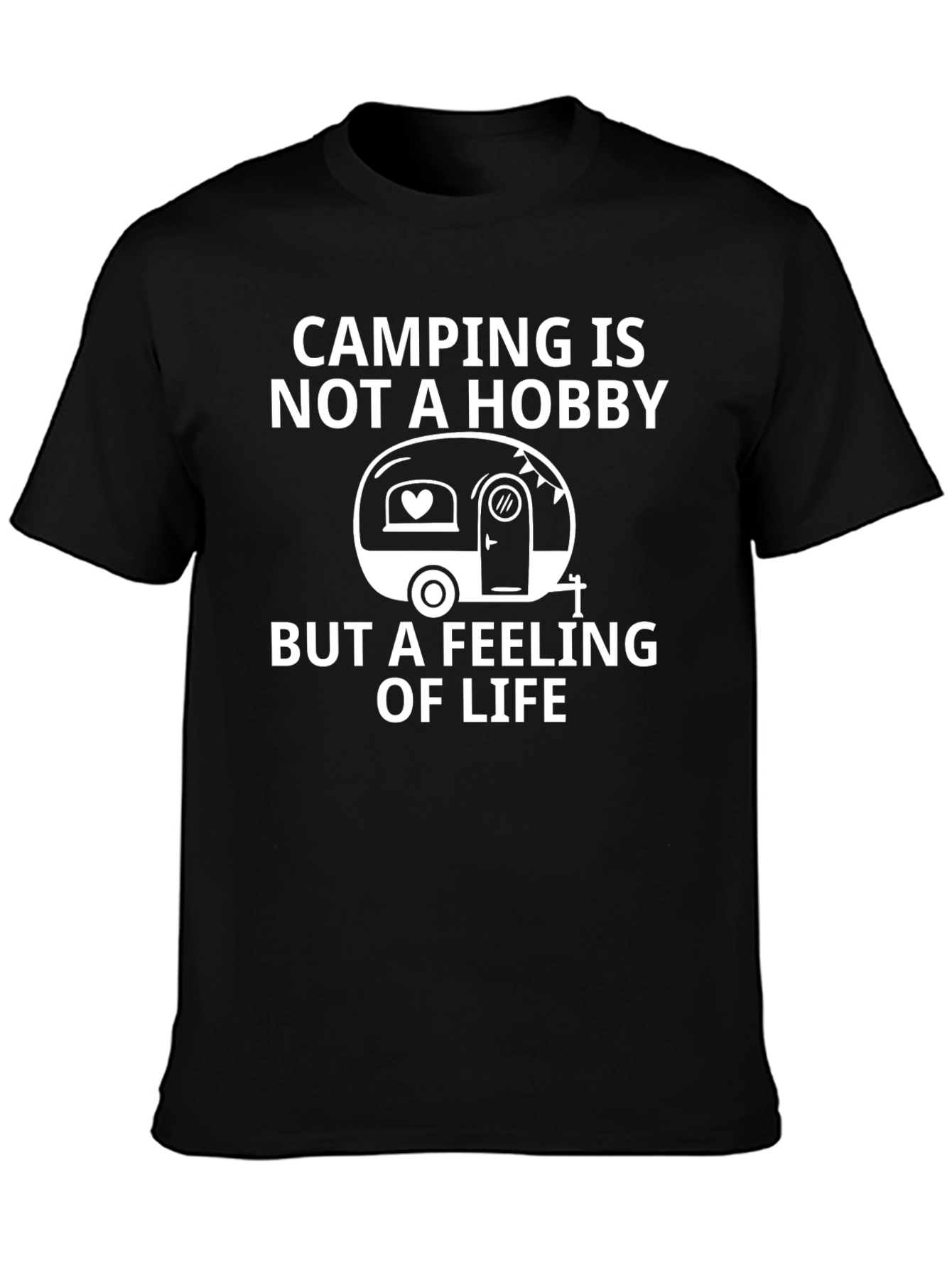 Camping is a Feeling of Life Black T-Shirt