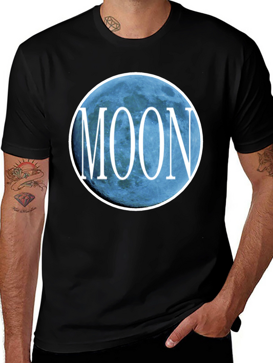 Moon Graphic T-Shirt - Black Cotton Tee