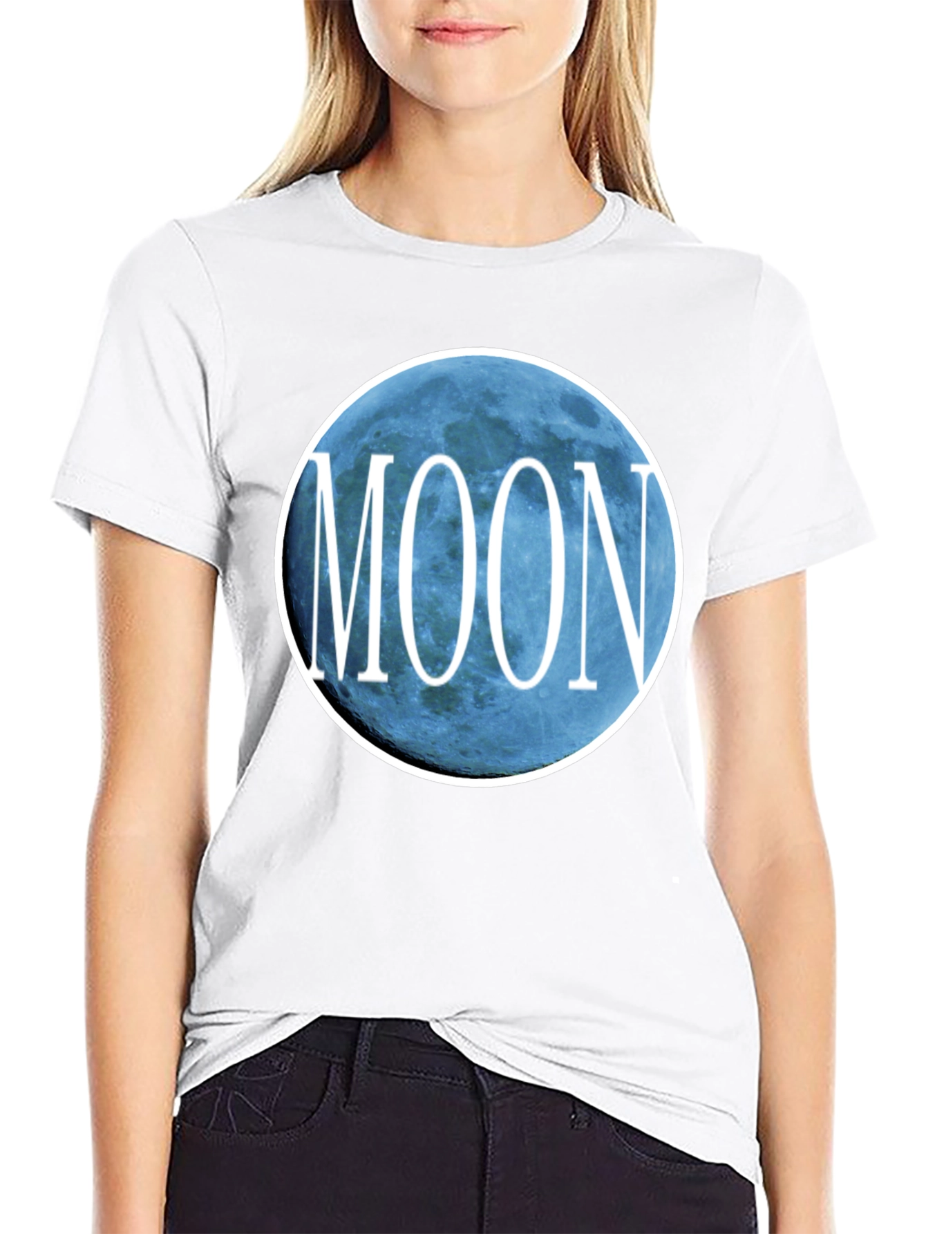 Moon Graphic T-Shirt - Black Cotton Tee