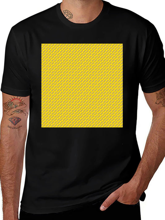Modern Patterned Tee - Casual Black T-Shirt